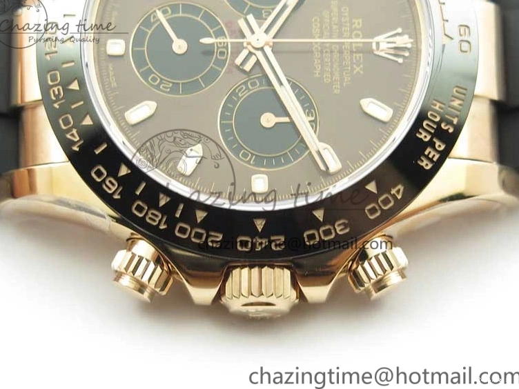 1224 Daytona 116515 Noob 1:1 Best Edition Chocolate Dial Lume Markers on Black Rubber Strap SA4130 (Free Extra Strap) V Stylish 2976